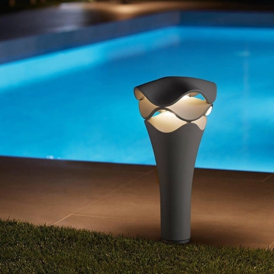 Versatile Outdoor Light with Creative Wave Design, IP55 Waterproof Wall &amp; Garden Post Light for Patio, Porch, Fence, Garage, and Garden
