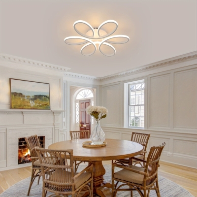Modern Flower-Shaped LED Flush Mount Ceiling Light for Dining Room Living Room Bedroom