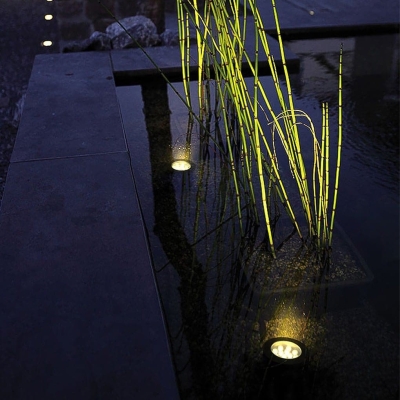 Durable Stainless Steel Landscape Lighting for Underwater and Recessed Floor Use with Tempered Glass Lampshade, Requires Transformer