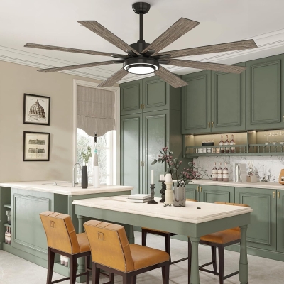 72 in. Black Remote Control Ceiling Fan with Light, Cathedral Ceiling Fan, Mid Century Contemporary Modern Ceiling Fan for Kitchen Bedroom Living Room