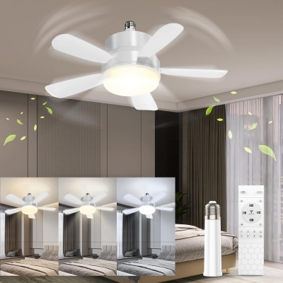 Socket Fan Ceiling Fan with Light Remote Control, Screw In Light Bulb Ceiling Fan, Small Ceiling Fan with Light Bedroom Living Room with Light