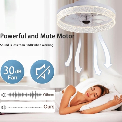 Ceiling Fan with Light, Recessed Ceiling Fan with Light and Remote, Bladeless Ceiling Light Fan, Dimmable Bedroom Ceiling Fans, Kitchen Ceiling Fans