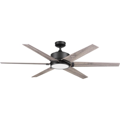 62 in. Matte Black Ceiling Fan with LED Light and Remote Control, Contemporary Ceiling Fans