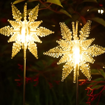 Solar Snowflake Outdoor Garden Lights, Waterproof, Rustproof, High-Quality Acrylic, Automatic Day/Night Operation, Festive Decoration, Easy Storage