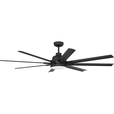 72 in. Contemporary Flat Black Outdoor Ceiling Fan with LED Light and Remote, Smart Wi-Fi Ceiling Fan with Voice Activation, Works with Smart Home Devices